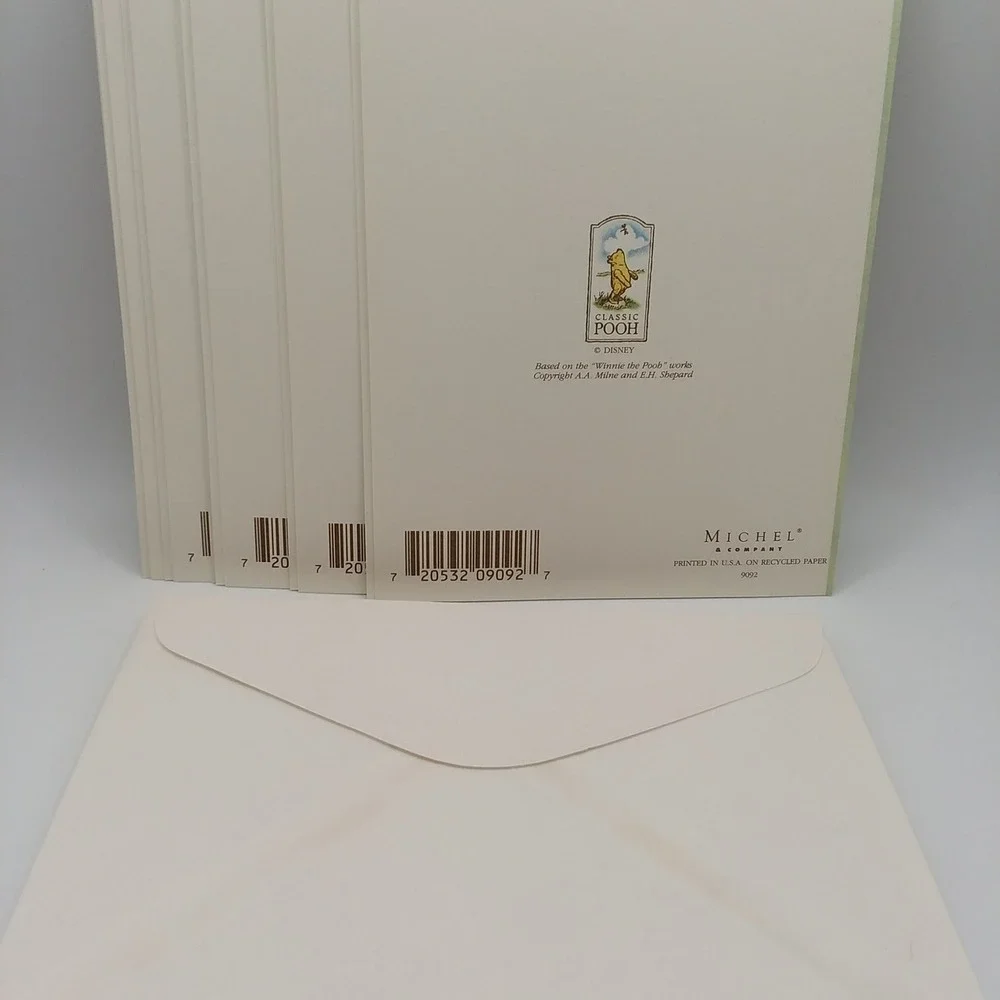 Vintage Disney Winnie the Pooh & Piglet Stationery Box Set 7‎ Cards 7 Envelopes